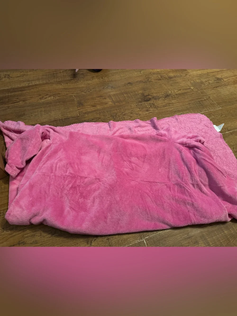 Child size pink Snuggie girls wearable blanket